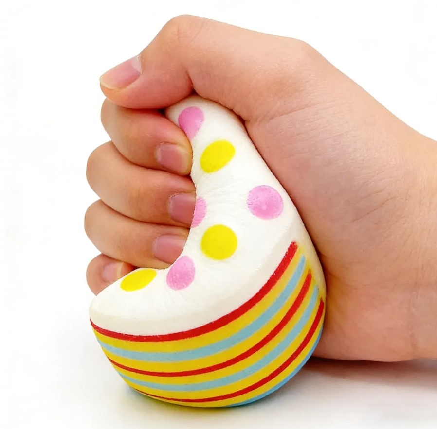 Slow-rising polyurethane foam squishy toy shaped like a bun